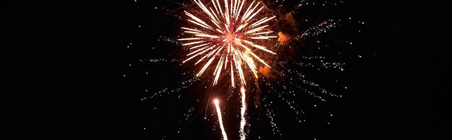 Real fireworks in the night sky